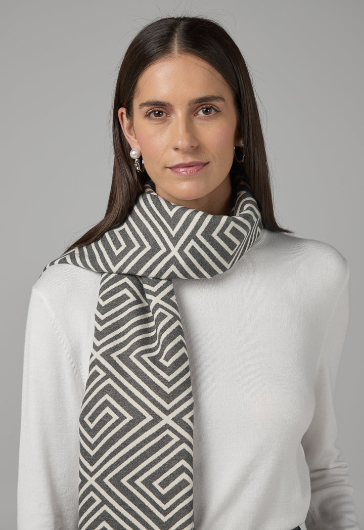 Choice Greek Key Pashmina Scarf Grey