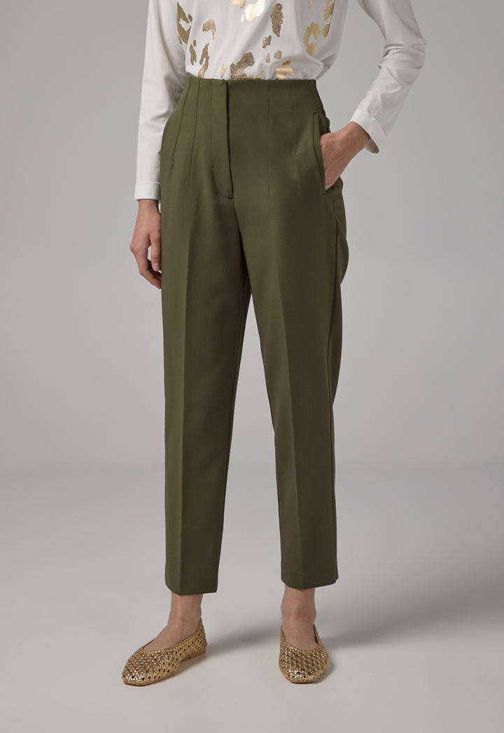 Choice Basic High-Waist Trousers Khaki