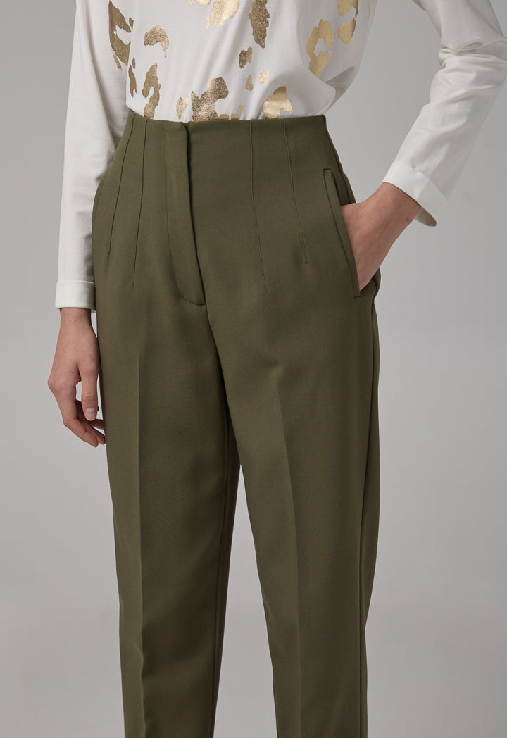 Choice Basic High-Waist Trousers Khaki