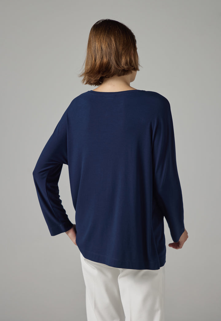 Choice Long Sleeve Basic Top Navy