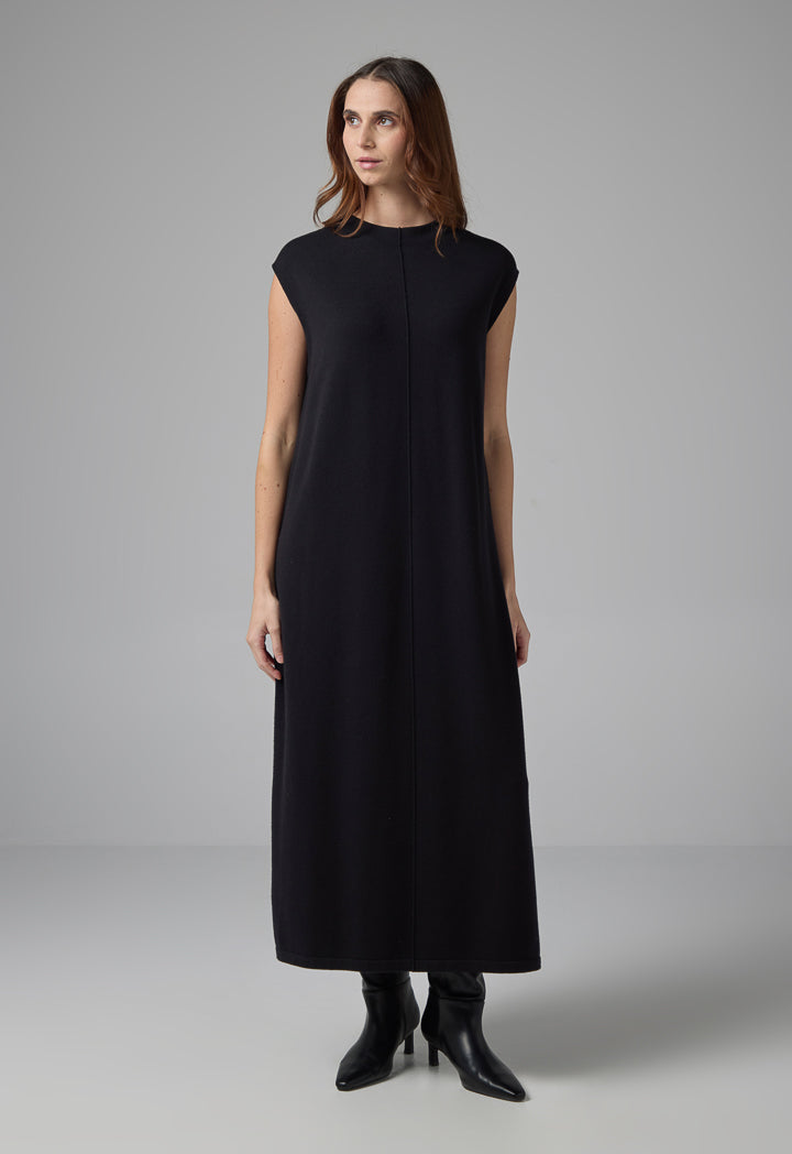 Choice Sleeveless Knitted Maxi Dress Black