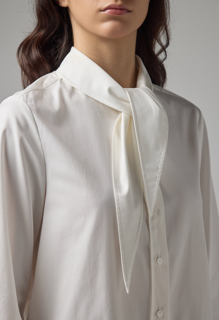 Choice Regular Fit High-Low Basic Shirt Off White