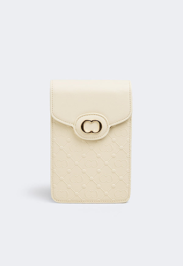 Choice Embossed Monogram Cross Body Bag Ivory