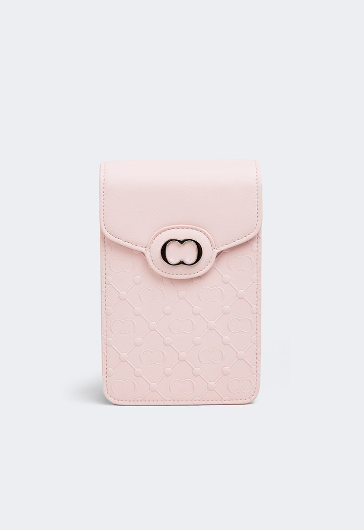 Choice Embossed Monogram Cross Body Bag Pink