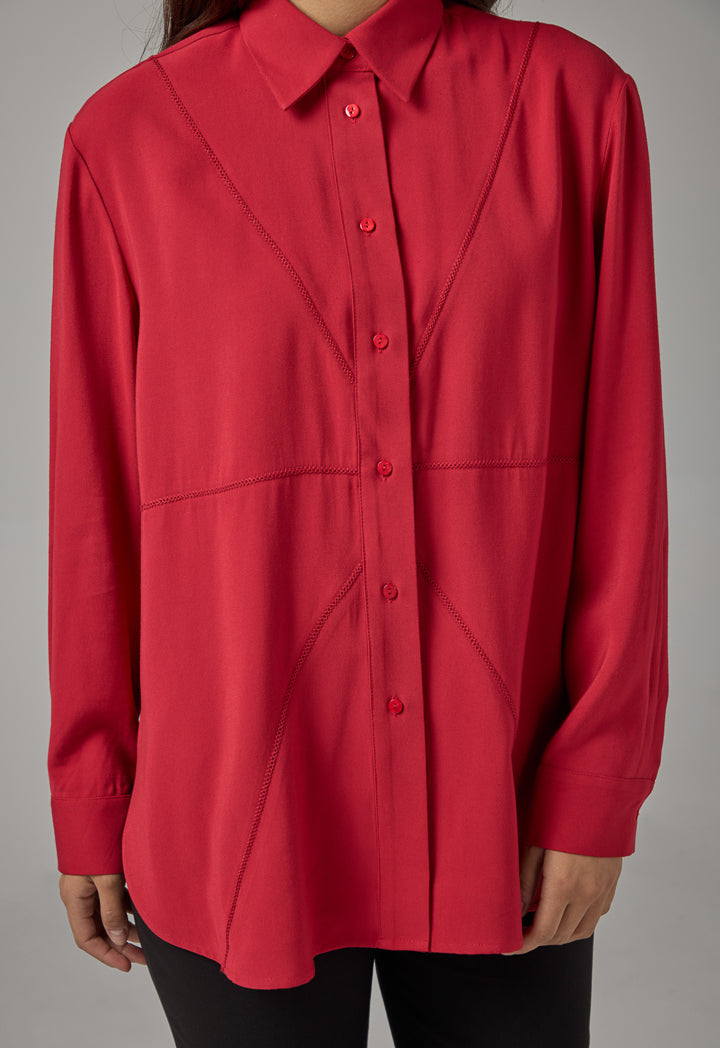 Choice Solid Regular Fit Shirt Red