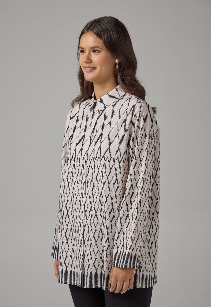 Choice Geometrical Print Relaxed Fit Shirt Multi Color