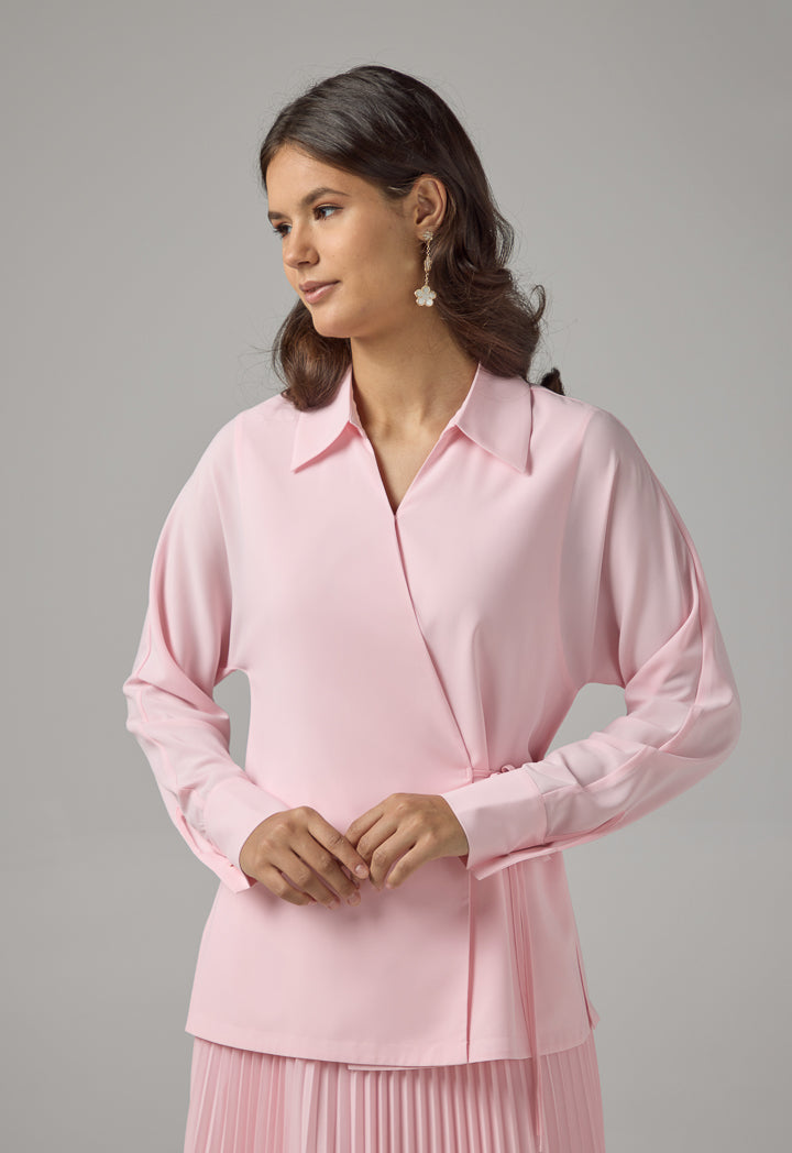 Choice Basic Long Sleeve Kimono Pink