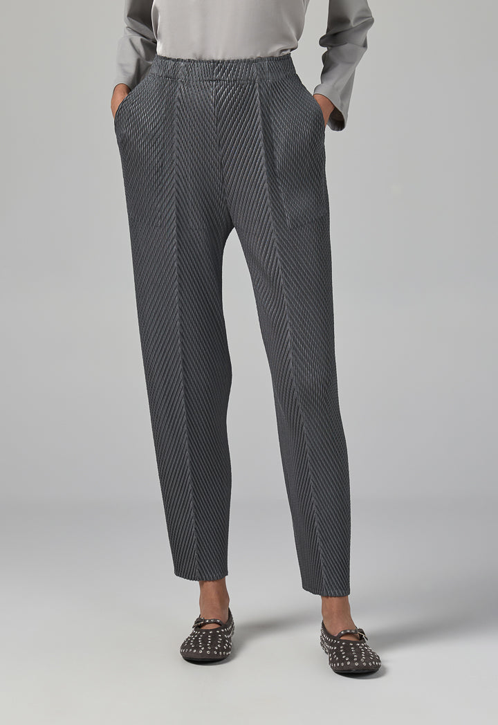 Choice Straight Cut Pleated Trousers Grey