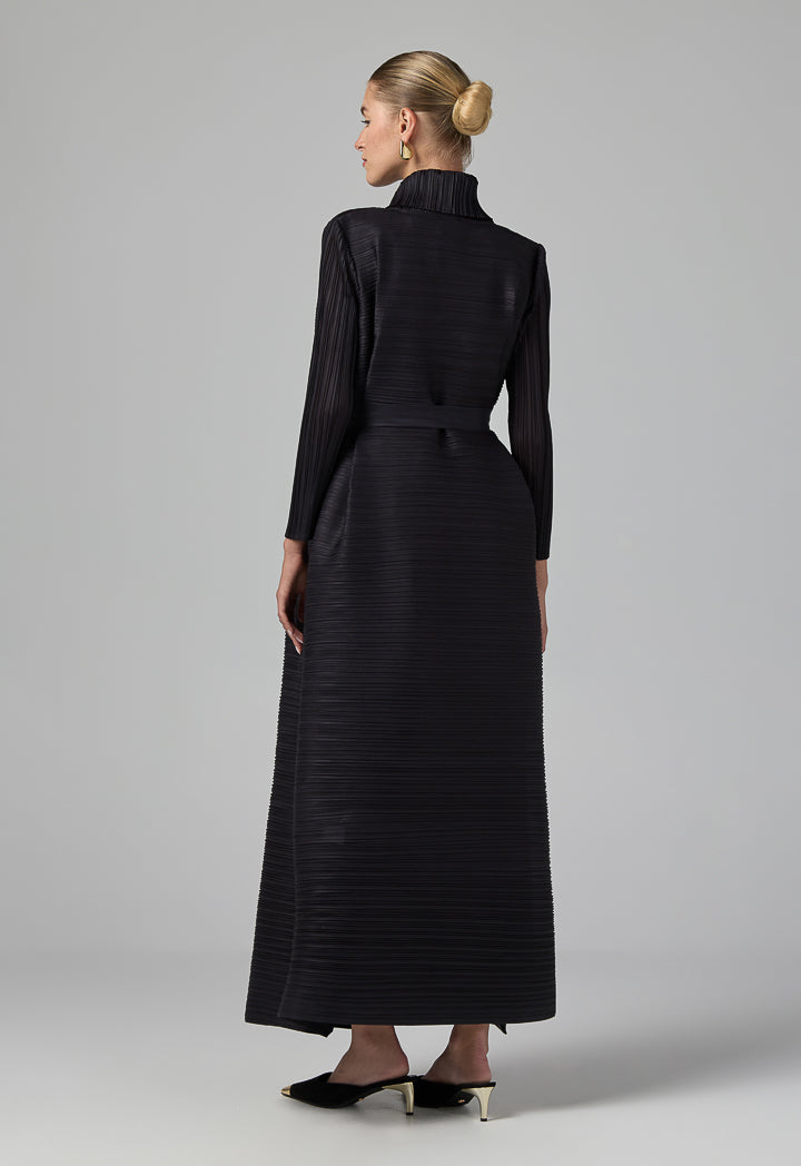 Choice Long Sleeve Printed Maxi Abaya Black