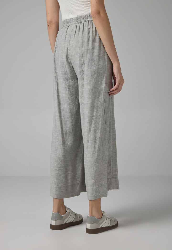 Choice Solid Wide Leg Elasticated Waist Trousers Grey