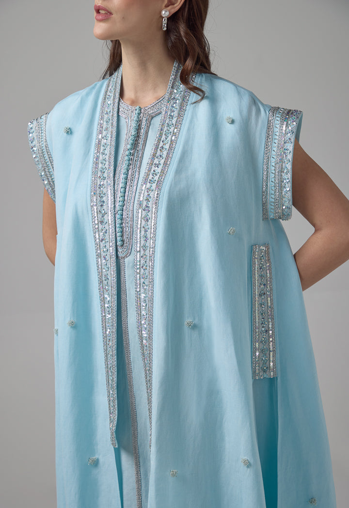 Choice Cap Sleeves Sequin Maxi Abaya Mint