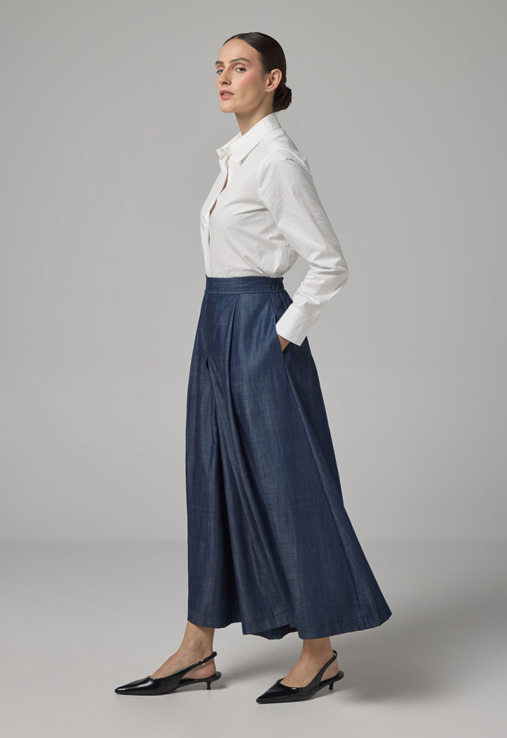 Choice Denim Palazzo Trousers Blue