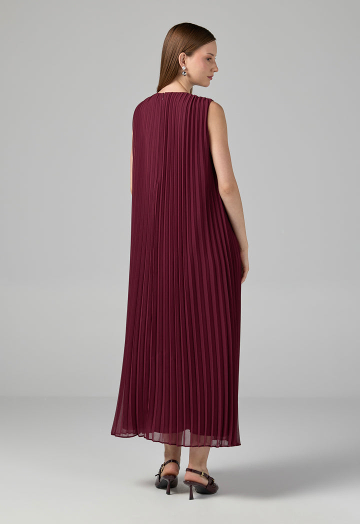 Choice Sleeveless Round Neck Maxi Dress Cherry