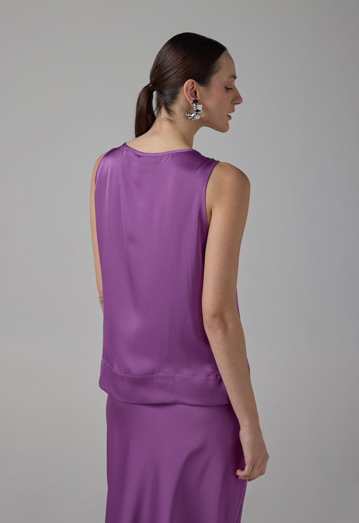 Choice Sleeveless Basic Top Purple