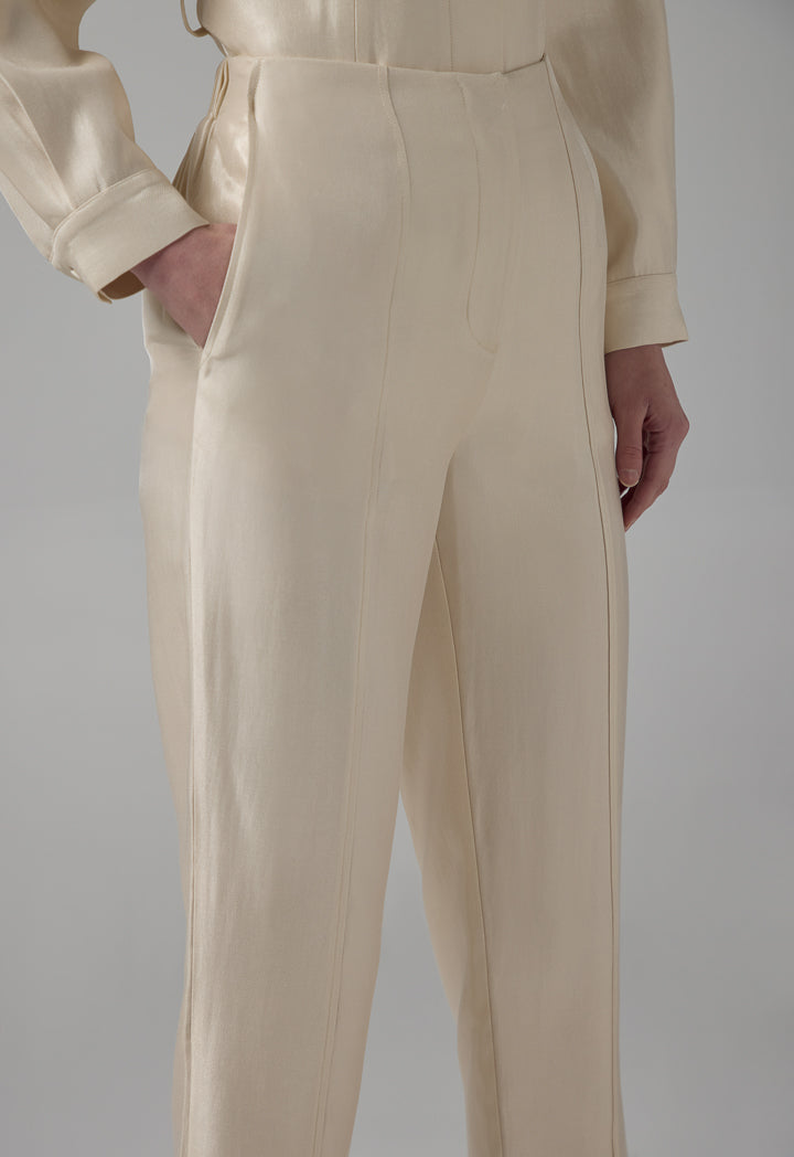 Choice Elastic Waist Basic Trousers Sand