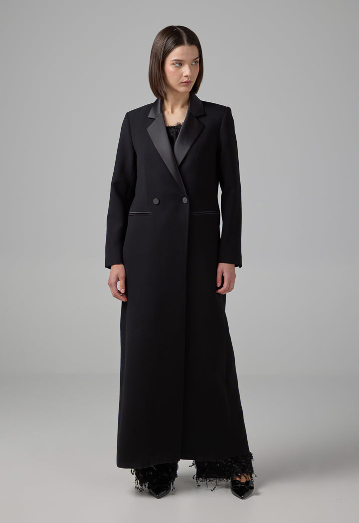 Choice Solid Front Pockets Jacket Black