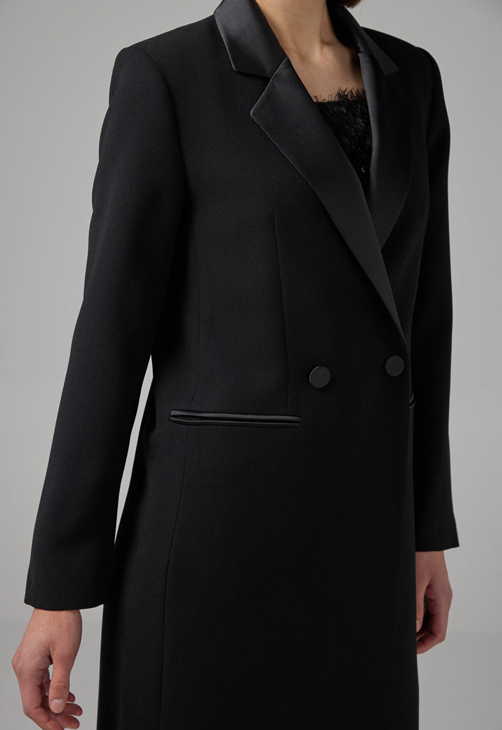 Choice Solid Front Pockets Jacket Black