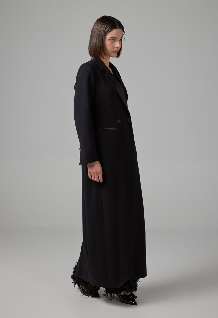 Choice Solid Front Pockets Jacket Black