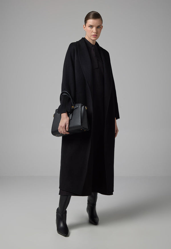 Choice Belted Wool Handmade Coat Black