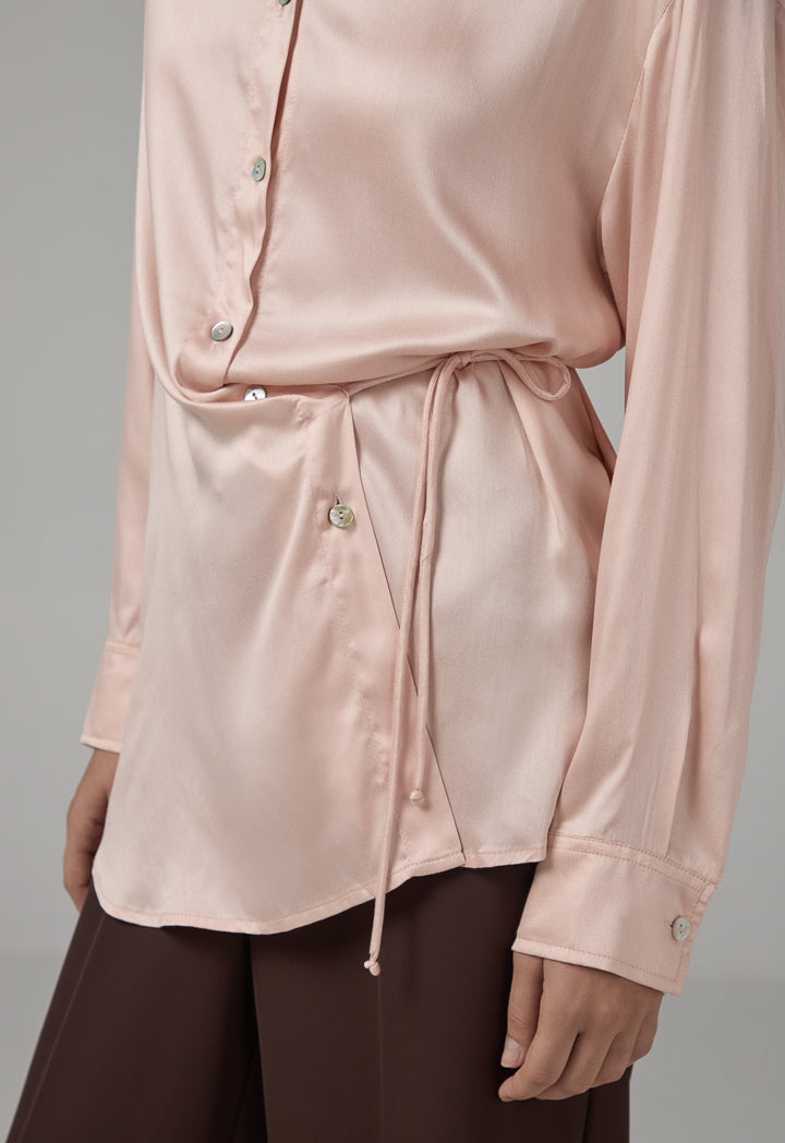 Choice Long Sleeve Basic Shirt Blush