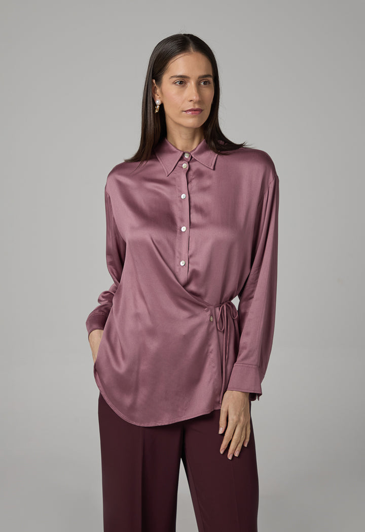 Choice Long Sleeve Basic Shirt Burgundy