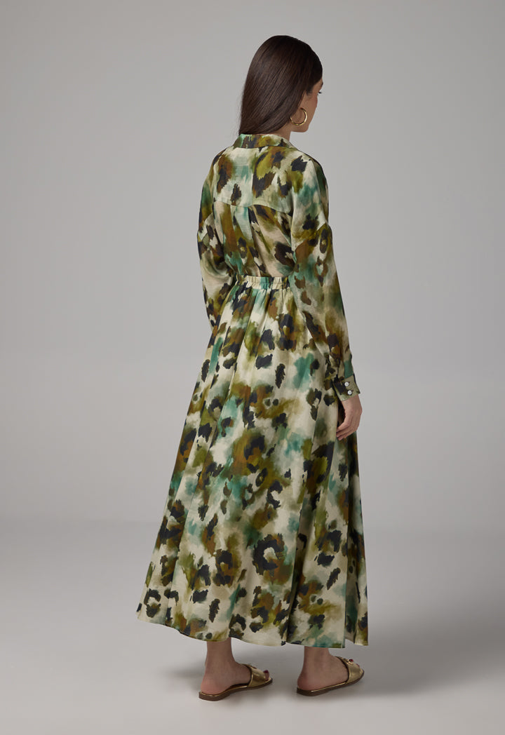Choice Flared Printed Maxi Skirt Multi Color