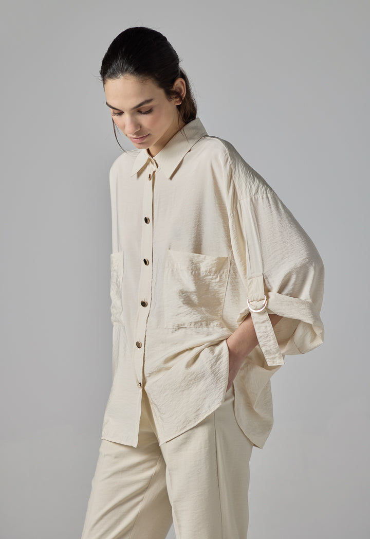 Choice Solid Relaxed Fit Shirt Beige