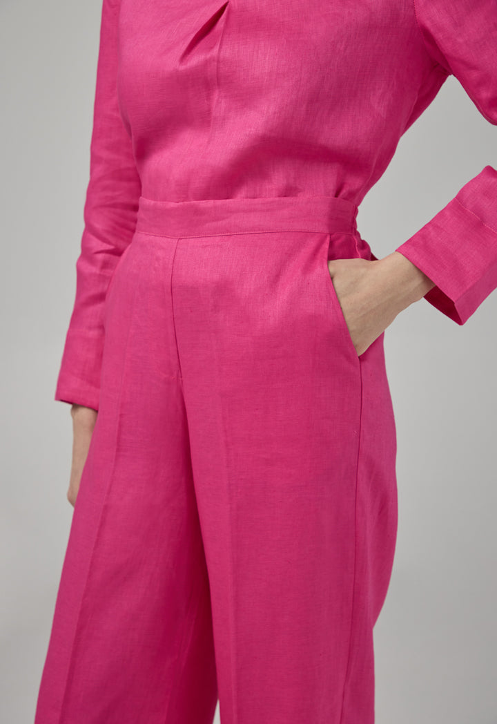 Choice Linen Wide Leg Trousers Fuchsia