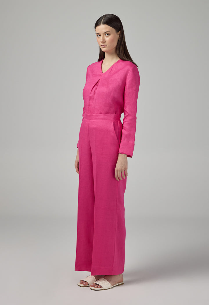Choice Linen Wide Leg Trousers Fuchsia