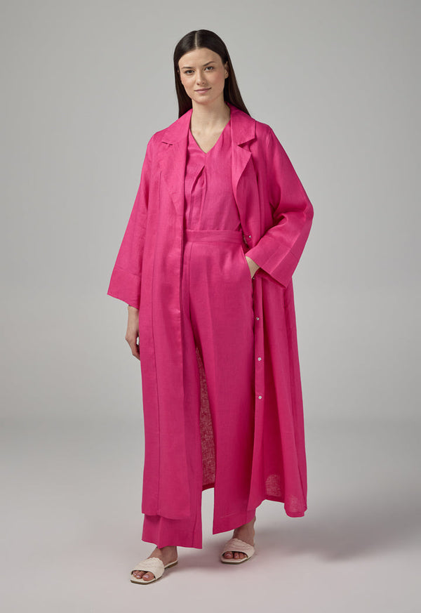 Choice Linen Wide Leg Trousers Fuchsia