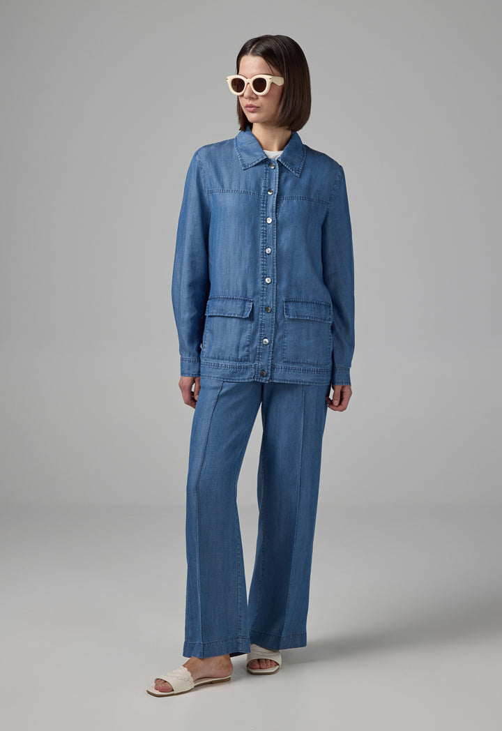 Choice Front Flap Pockets Jacket Navy