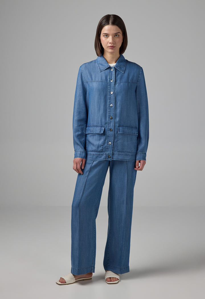 Choice Front Flap Pockets Jacket Navy