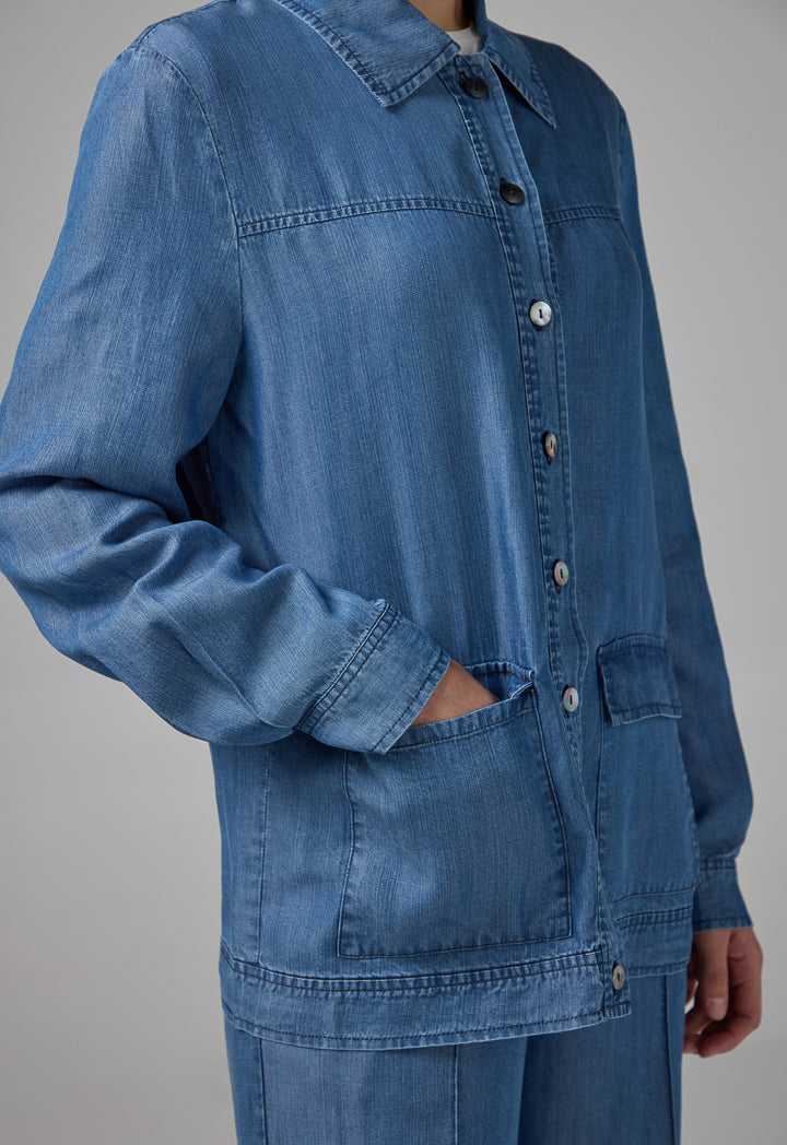 Choice Front Flap Pockets Jacket Navy