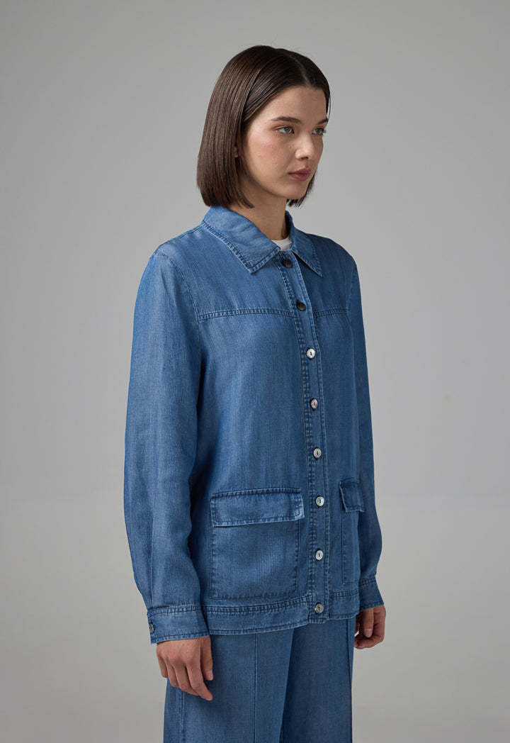 Choice Front Flap Pockets Jacket Navy