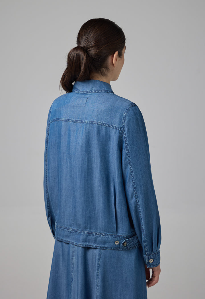 Choice Single Tone Long Sleeve Jacket Navy