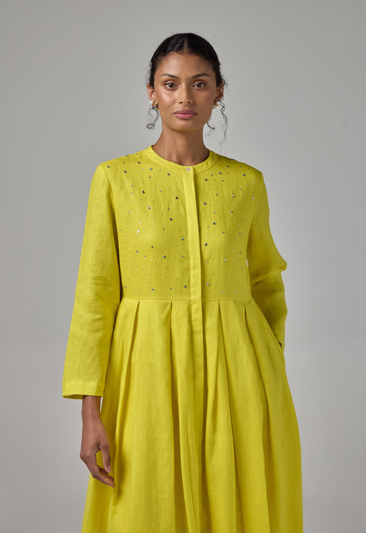 Choice Crystal Embellished Maxi Dress Lime