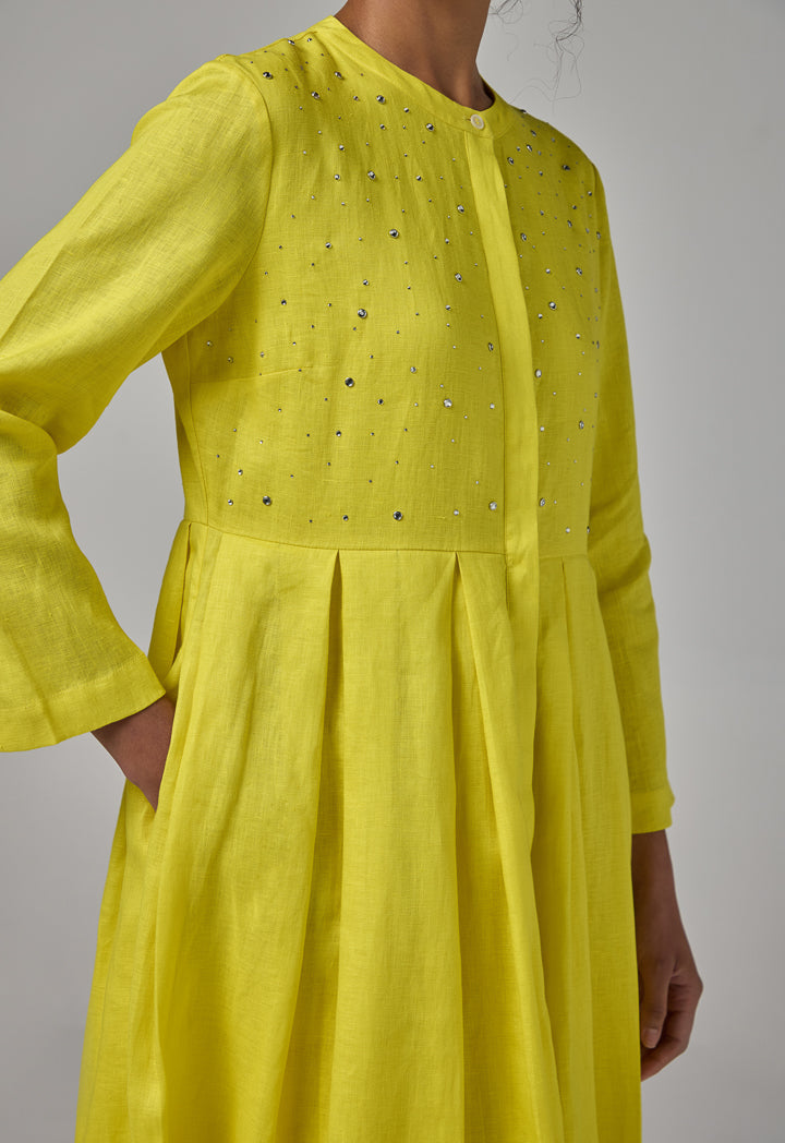 Choice Crystal Embellished Maxi Dress Lime