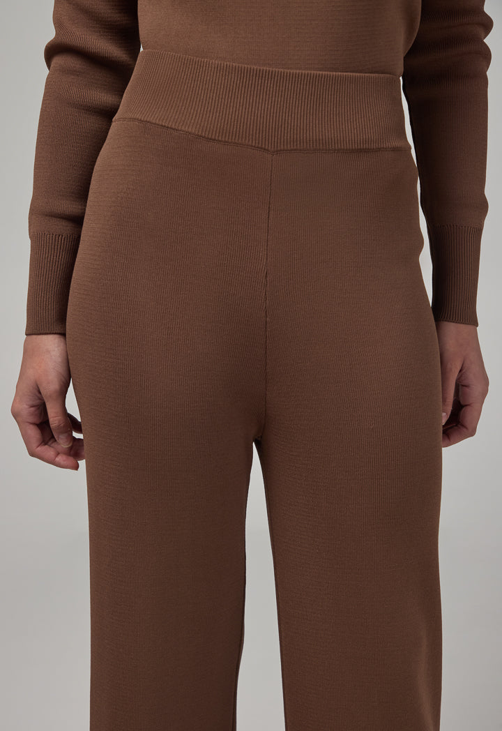 Choice Knitted Elasticated Waist Trousers Brown