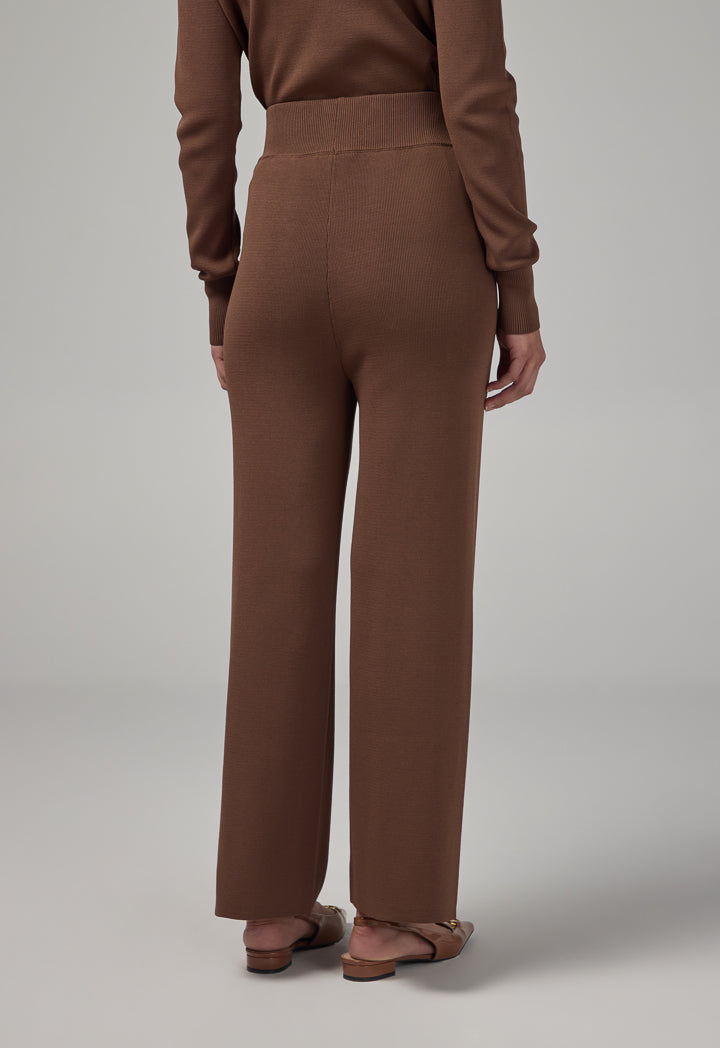 Choice Knitted Elasticated Waist Trousers Brown