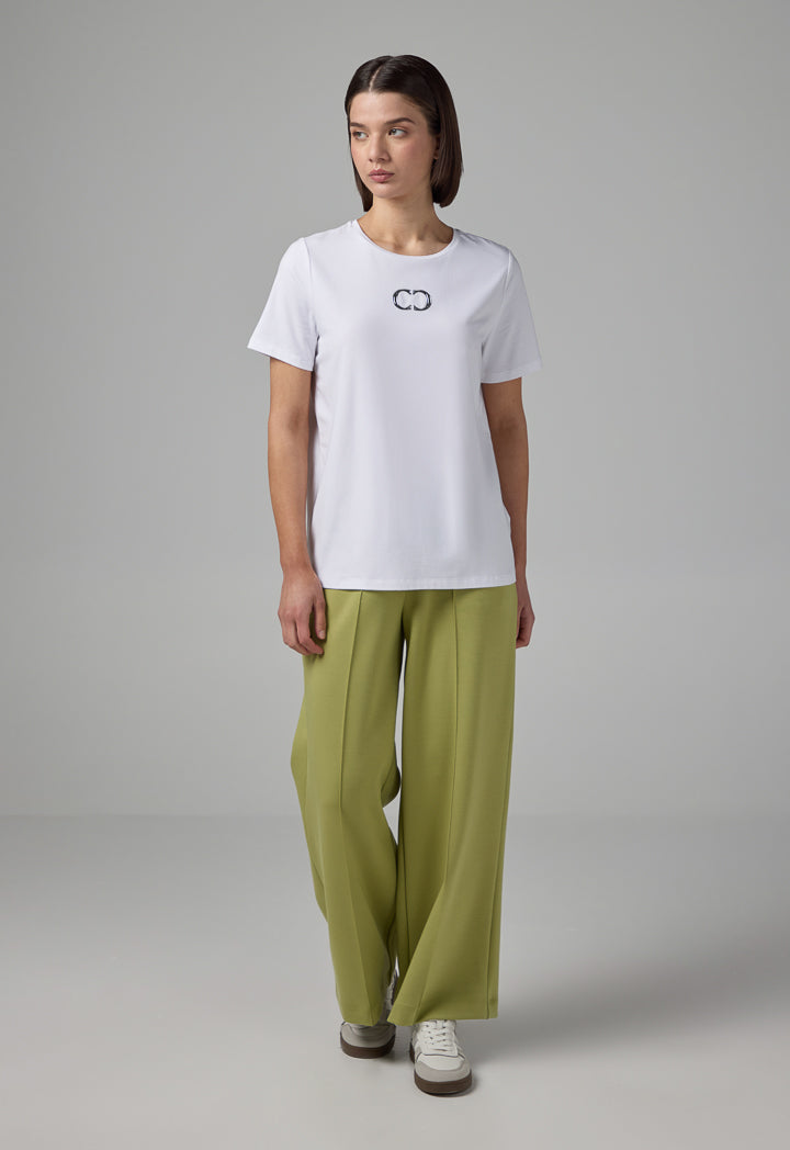 Choice Monogram Short Sleeve T-Shirt Off White