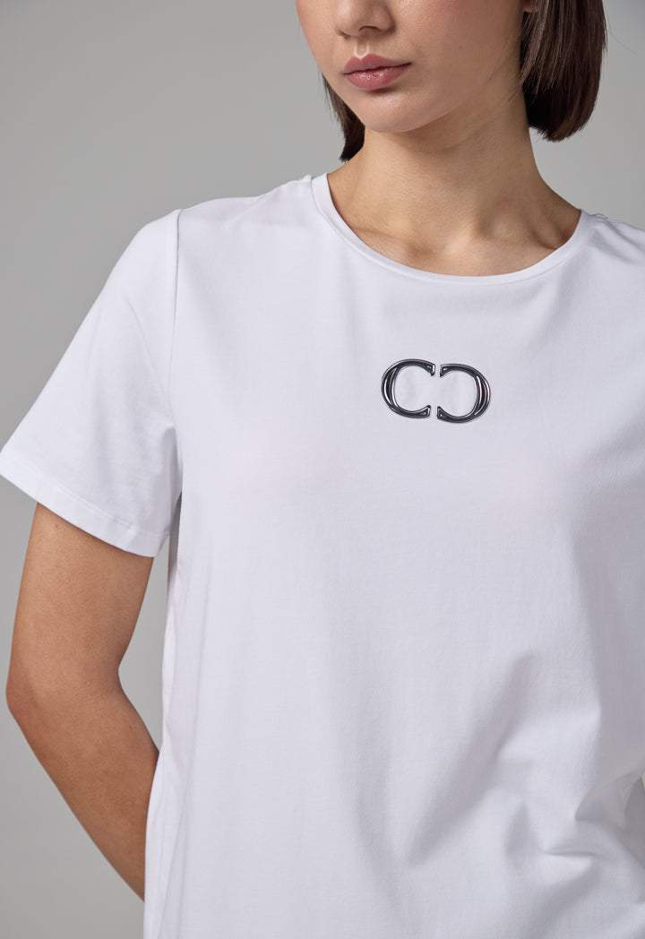 Choice Monogram Short Sleeve T-Shirt Off White