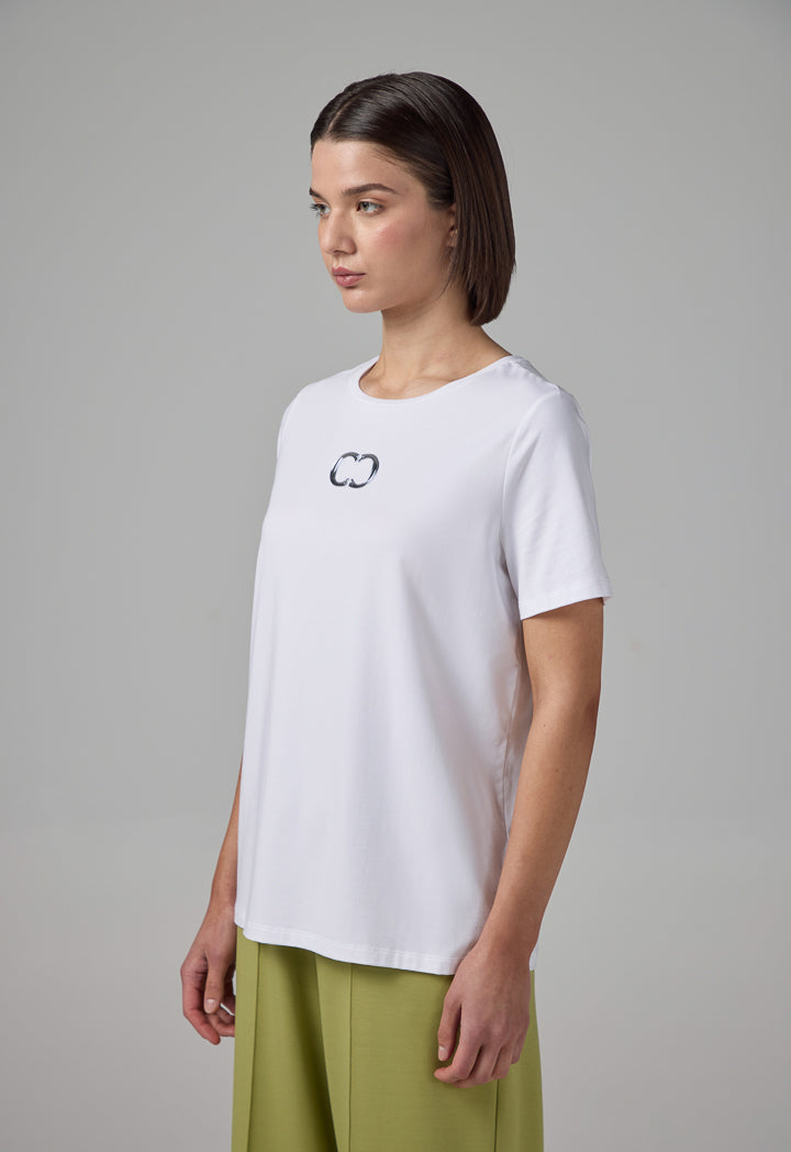 Choice Monogram Short Sleeve T-Shirt Off White