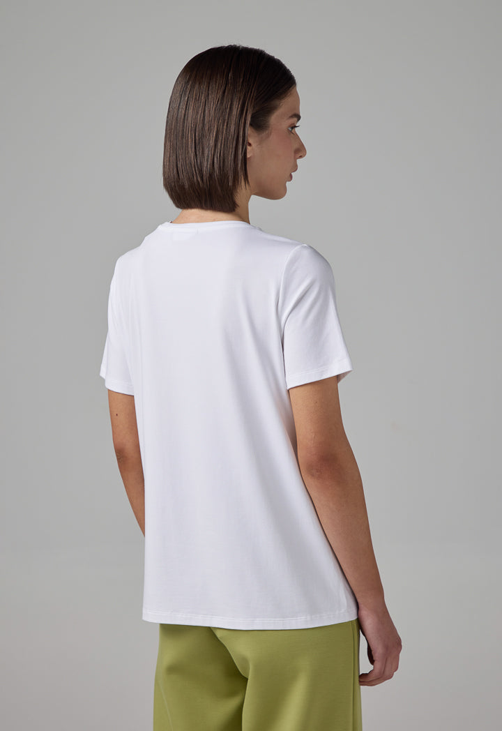 Choice Monogram Short Sleeve T-Shirt Off White