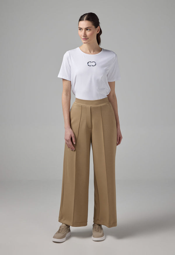 Choice Elasticated Waistband Solid Trousers Vison