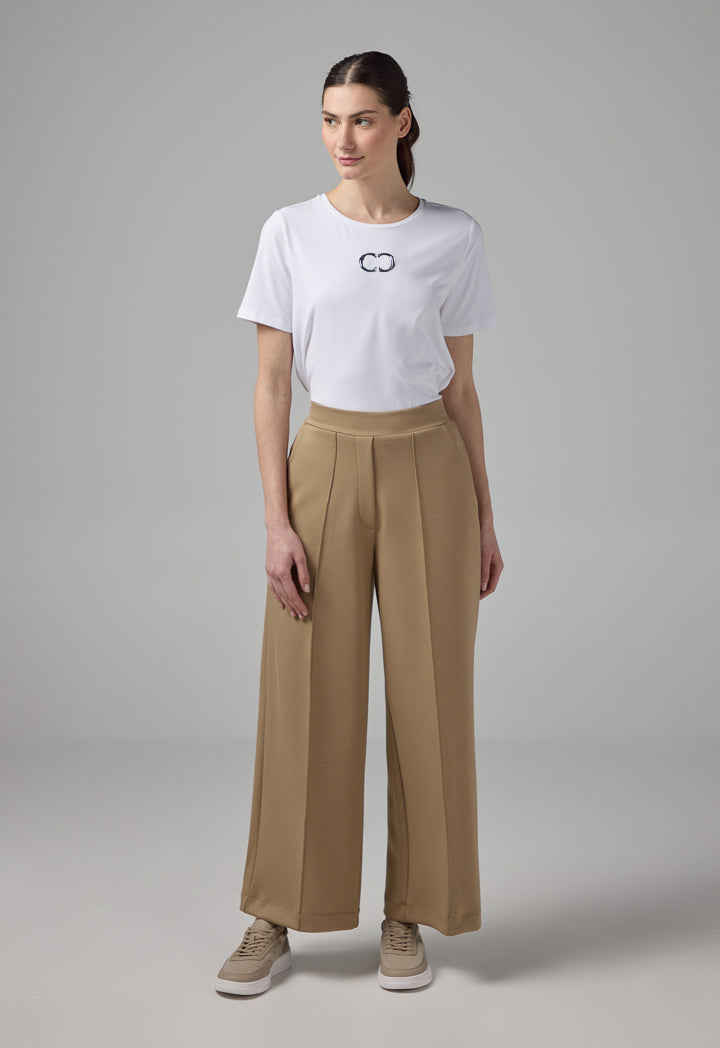 Choice Elasticated Waistband Solid Trousers Vison