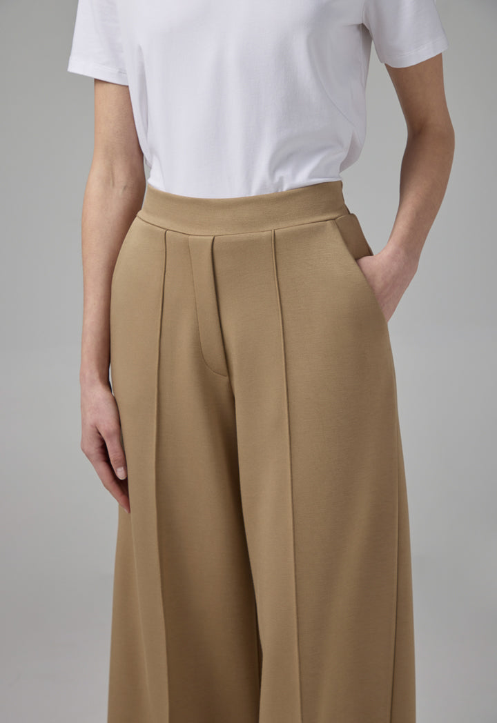 Choice Elasticated Waistband Solid Trousers Vison