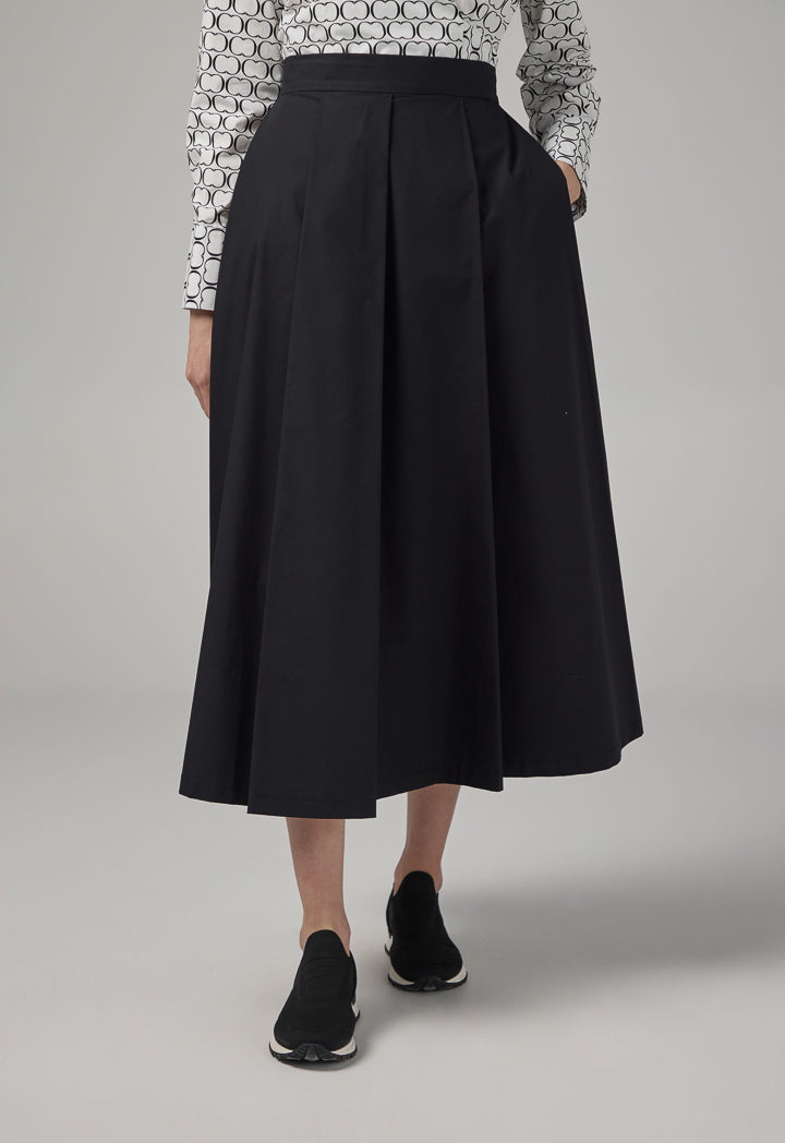 Choice Basic Pleated Maxi Skirt Black