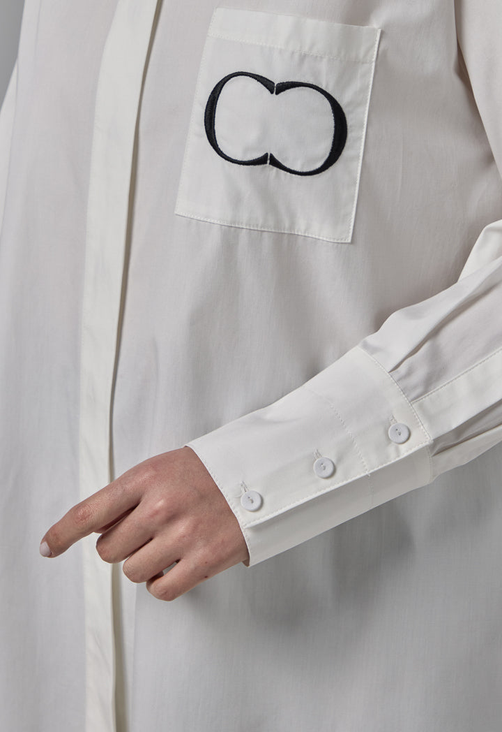 Choice Long Sleeve Embroidered Monogram Shirt Off White