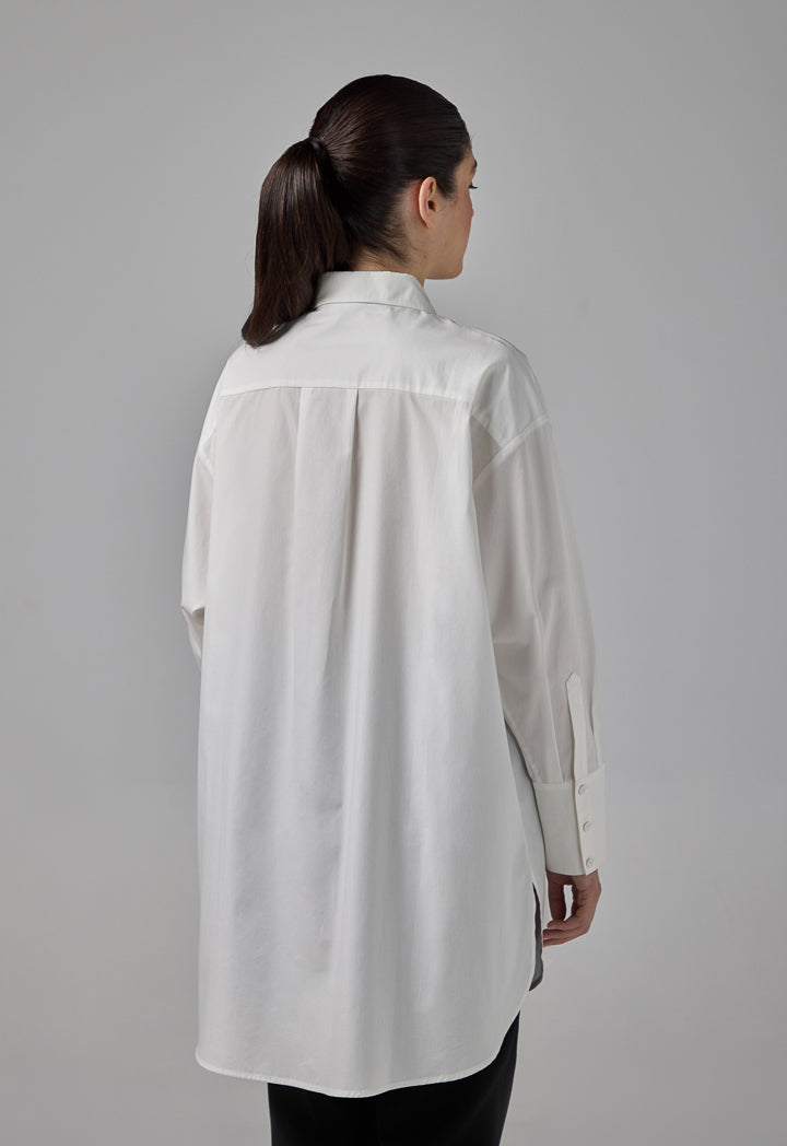 Choice Long Sleeve Embroidered Monogram Shirt Off White
