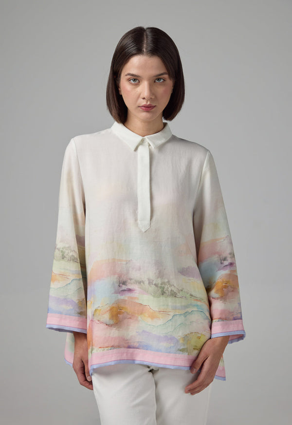 Choice Half Buttons Printed Shirt  Multi Color